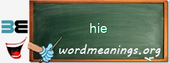 WordMeaning blackboard for hie